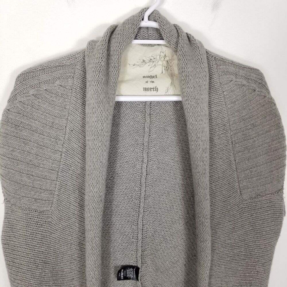Anthropologie Angel Of The North Open Front Cardigan Sz S/M Gray Wool Blend - Picture 2 of 7